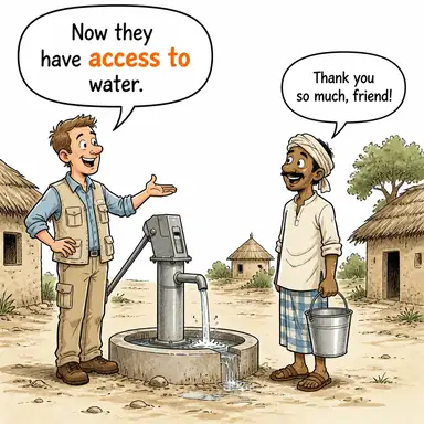 access to (erişim, giriş hakkı) karikatürü — diyalogla bağlam içinde öğren