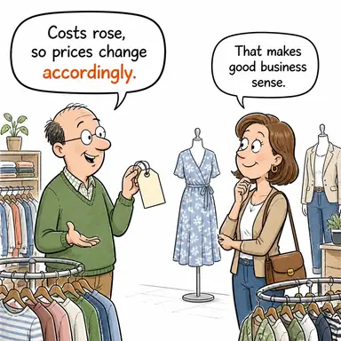 accordingly (buna göre, bu doğrultuda, dolayısıyla) karikatürü — diyalogla bağlam içinde öğren