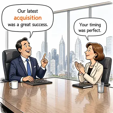 acquisition (edinim, kazanım, elde etme) karikatürü — diyalogla bağlam içinde öğren