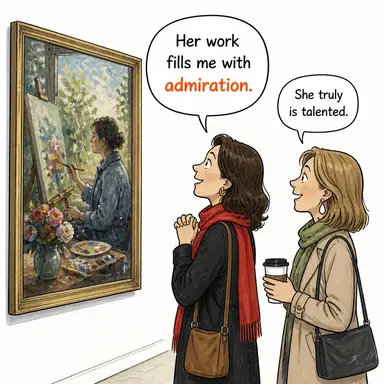 admiration (hayranlık, takdir, beğeni) karikatürü — diyalogla bağlam içinde öğren