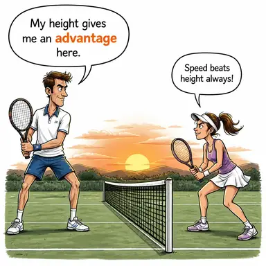 advantage (avantaj, üstünlük, yarar) karikatürü — diyalogla bağlam içinde öğren