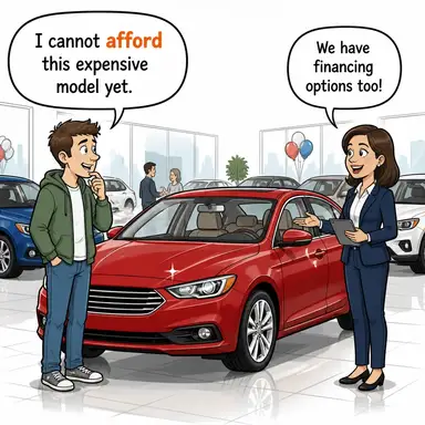 afford ((maddi) gücü yetmek, bedelini karşılamak; sağlamak) karikatürü — diyalogla bağlam içinde öğren
