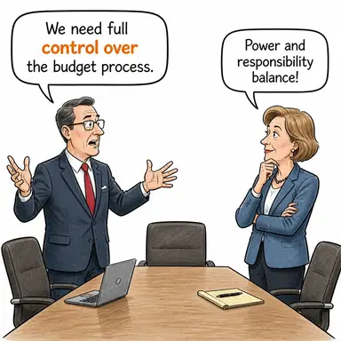 control over (üzerinde denetim, hakimiyet) karikatürü — diyalogla bağlam içinde öğren