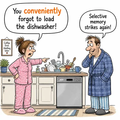 conveniently (rahatça, elverişli bir şekilde, tam da (uygun bir yerde)) karikatürü — diyalogla bağlam içinde öğren