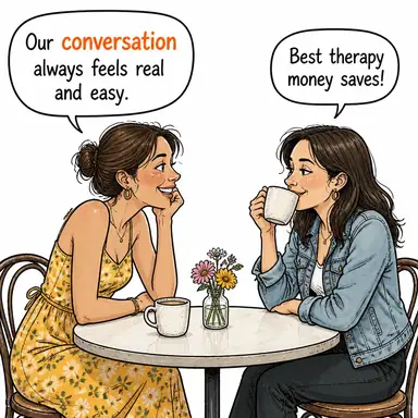 conversation (sohbet, konuşma, söyleşi) karikatürü — diyalogla bağlam içinde öğren