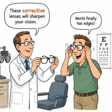 corrective (düzeltici, ıslah edici) karikatürü — diyalogla bağlam içinde öğren
