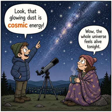 cosmic (evrensel, kozmik) karikatürü — diyalogla bağlam içinde öğren
