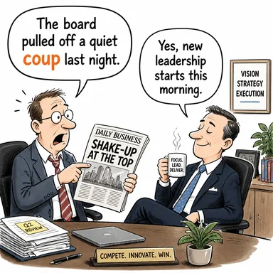 coup (darbe, askeri darbe, büyük başarı) karikatürü — diyalogla bağlam içinde öğren