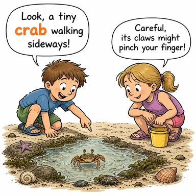 crab (yengeç) karikatürü — diyalogla bağlam içinde öğren