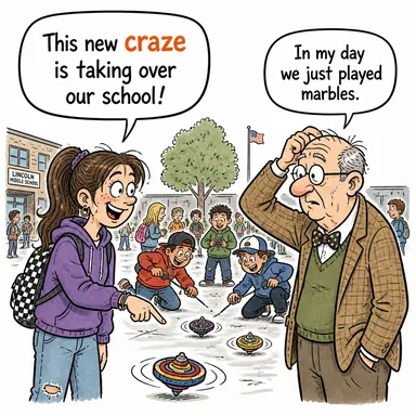 craze (moda, akım, geçici heves (çılgınlık)) karikatürü — diyalogla bağlam içinde öğren
