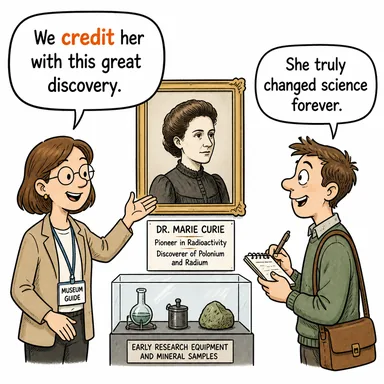 credit (1. kredi, güven (n) 2. atfetmek, mal etmek (v)) karikatürü — diyalogla bağlam içinde öğren