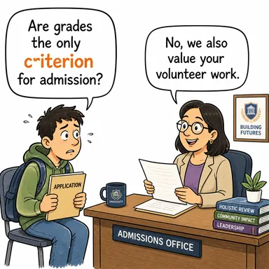 criterion (kriter, ölçüt, kıstas) karikatürü — diyalogla bağlam içinde öğren