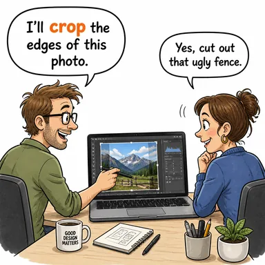 crop (kısa kesmek, kırpmak, (ürün) vermek) karikatürü — diyalogla bağlam içinde öğren