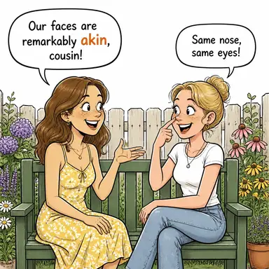 akin (benzer, yakın, akraba) karikatürü — diyalogla bağlam içinde öğren