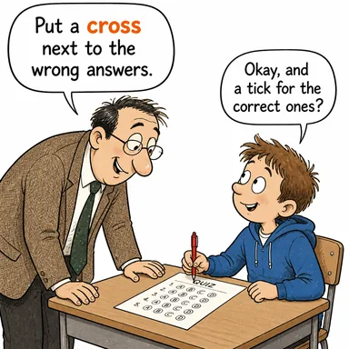 cross (haç, çarpı işareti, kesişim) karikatürü — diyalogla bağlam içinde öğren