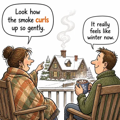 curl (kıvırmak, bükülmek; bukle) karikatürü — diyalogla bağlam içinde öğren