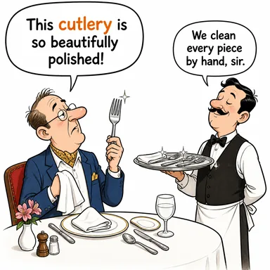 cutlery (çatal bıçak takımı) karikatürü — diyalogla bağlam içinde öğren
