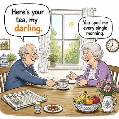 darling (sevgili, canım, çok sevilen) karikatürü — diyalogla bağlam içinde öğren
