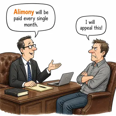 alimony (nafaka) karikatürü — diyalogla bağlam içinde öğren