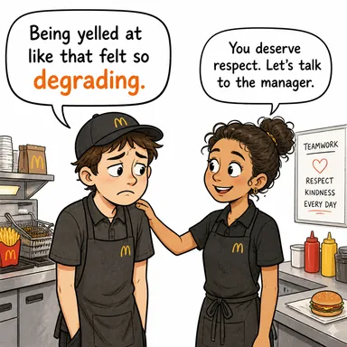 degrading (aşağılayıcı, onur kırıcı) karikatürü — diyalogla bağlam içinde öğren