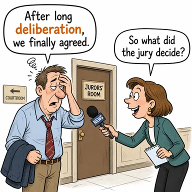 deliberation (müzakere, etraflıca düşünme, görüşme) karikatürü — diyalogla bağlam içinde öğren