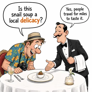 delicacy (lezzet; narinlik, hassasiyet) karikatürü — diyalogla bağlam içinde öğren