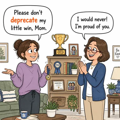 deprecate (onaylamamak, karşı çıkmak, küçümsemek) karikatürü — diyalogla bağlam içinde öğren