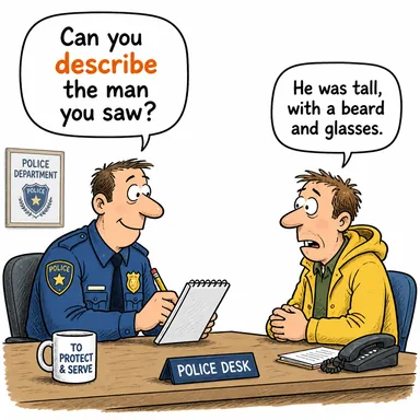 describe (tanımlamak, betimlemek, tarif etmek) karikatürü — diyalogla bağlam içinde öğren