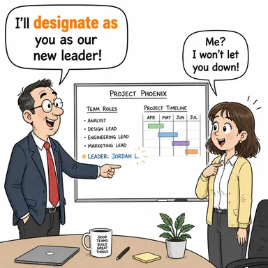 designate as (olarak atamak, belirlemek, işaret etmek) karikatürü — diyalogla bağlam içinde öğren