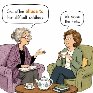 allude to (ima etmek, üstü kapalı söz etmek, dolaylı atıfta bulunmak) karikatürü — diyalogla bağlam içinde öğren