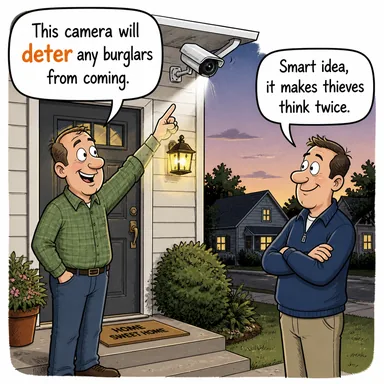 deter (caydırmak, yıldırmak) karikatürü — diyalogla bağlam içinde öğren