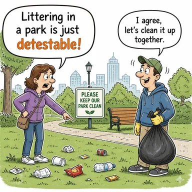 detestable (iğrenç, tiksindirici, menfur) karikatürü — diyalogla bağlam içinde öğren