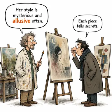 allusive (imalı, üstü kapalı, atıfta bulunan, kinayeli) karikatürü — diyalogla bağlam içinde öğren