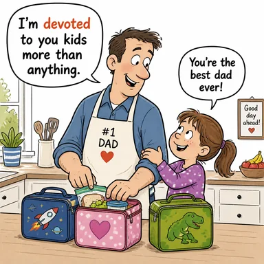 devoted (sadık, kendini adamış) karikatürü — diyalogla bağlam içinde öğren
