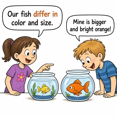 differ in (...bakımından farklılaşmak) karikatürü — diyalogla bağlam içinde öğren