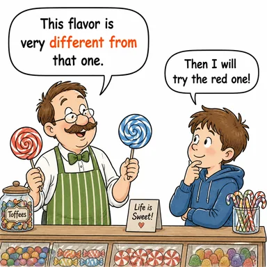 different from (...-den farklı, değişik) karikatürü — diyalogla bağlam içinde öğren