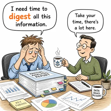 digest (sindirmek, özümsemek (bilgi)) karikatürü — diyalogla bağlam içinde öğren