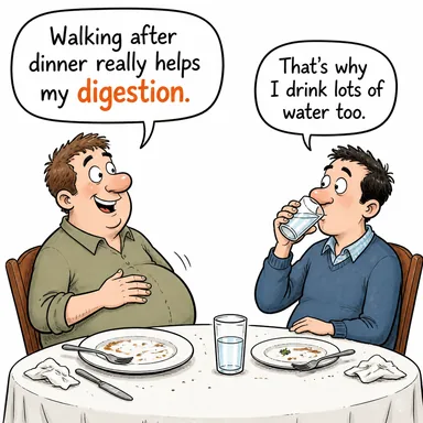 digestion (sindirim, hazım) karikatürü — diyalogla bağlam içinde öğren