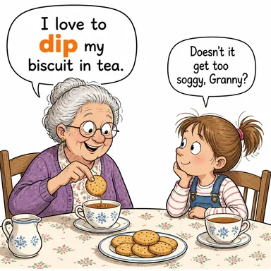 dip (daldırmak, batırmak; (seviye olarak) düşmek) karikatürü — diyalogla bağlam içinde öğren