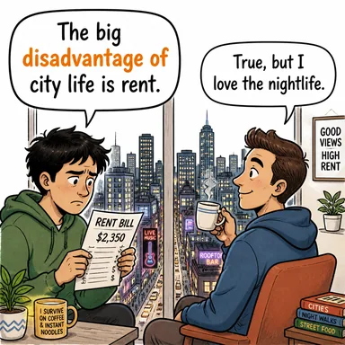 disadvantage of (...-in dezavantajı, sakıncası) karikatürü — diyalogla bağlam içinde öğren