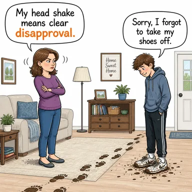disapproval (onaylamama, tasvip etmeme, ret) karikatürü — diyalogla bağlam içinde öğren