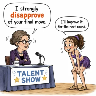 disapprove (beğenmemek, tasvip etmemek) karikatürü — diyalogla bağlam içinde öğren