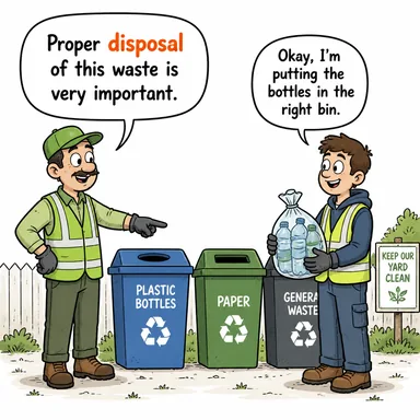 disposal (imha etme, atma, elden çıkarma; kullanım hakkı) karikatürü — diyalogla bağlam içinde öğren
