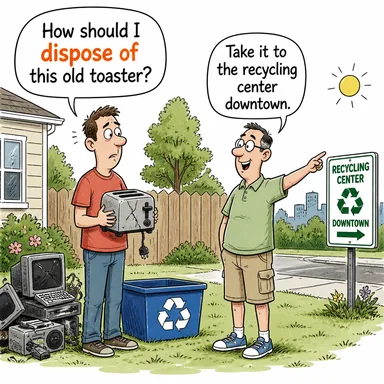 dispose of (başından savmak, elden çıkarmak, imha etmek) karikatürü — diyalogla bağlam içinde öğren