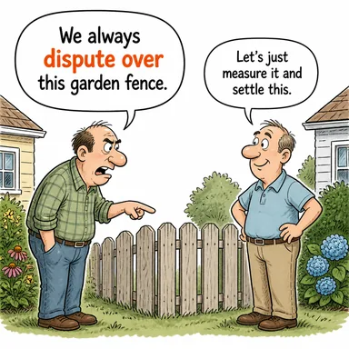 dispute over (... üzerine tartışmak, anlaşmazlığa düşmek) karikatürü — diyalogla bağlam içinde öğren