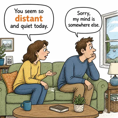 distant (uzak, mesafeli (soğuk)) karikatürü — diyalogla bağlam içinde öğren