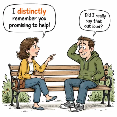 distinctly (belirgin bir şekilde, açıkça, net olarak) karikatürü — diyalogla bağlam içinde öğren