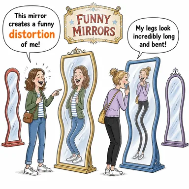 distortion (çarpıtma, bozulma, saptırma) karikatürü — diyalogla bağlam içinde öğren