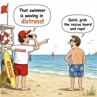 distress (elem, keder, sıkıntı, tehlike durumu) karikatürü — diyalogla bağlam içinde öğren