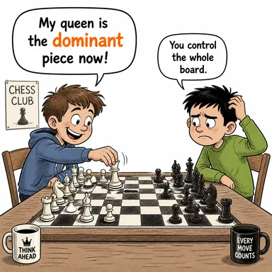 dominant (baskın, hakim, egemen) karikatürü — diyalogla bağlam içinde öğren